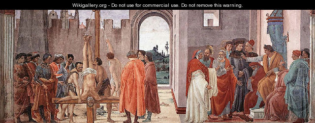 Crucifixion of St. Peter and Disputation with Simon Magus before the Emperor Nero - Fra Filippo Lippi