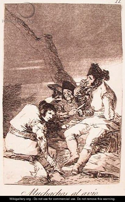 Lads Making Ready - Francisco De Goya y Lucientes