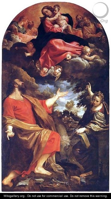 The Virgin Appears to St. Luke and Catherine - Annibale Carracci