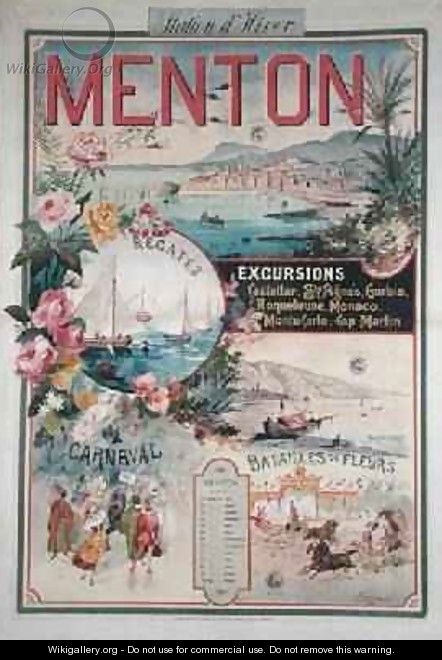 Poster advertising Menton as a Winter Resort - V. Nozeran