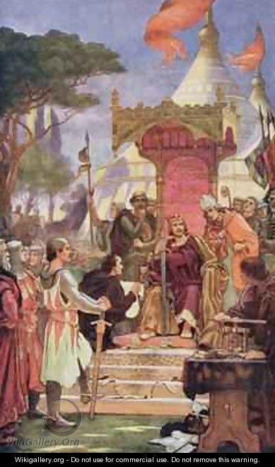 King John 1167-1216 at the signing of the Magna Carta - Ernest Normand