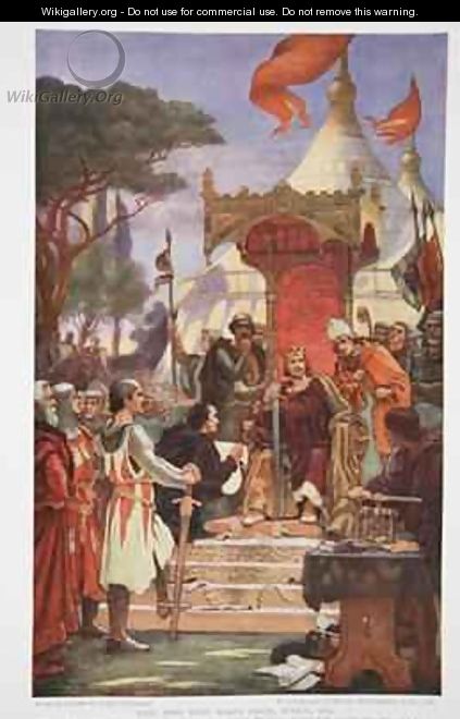 King John signs the Magna Carta - Ernest Normand