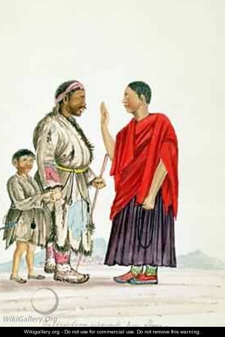 Buddhist Lama and Servants from Lhassa Tibet 1852-60 - Dr. H.A. Oldfield