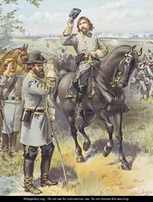 General Pickett taking the order to charge from General Longstreet Battle of Gettysburg 3rd July 1863 - Henry Alexander Ogden