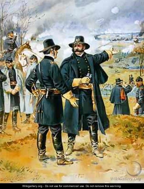 General Burnside 1824-81 at The Battle of Fredericksburg 13th December 1862 - Henry Alexander Ogden