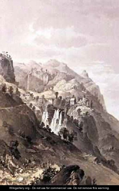 The Falls of Rangobodde Ceylon 1864 - Captain C. O