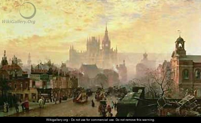 St Pancras Hotel and Station from Pentonville Road - John O