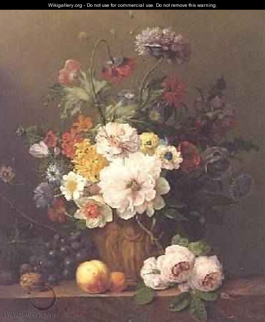 Still Life with Flowers and Fruit - Anthony Obermann