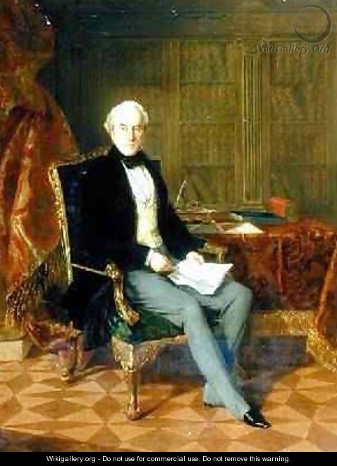 Portrait of Henry Pelham-Clinton Holding a Document in His Study 1850 - Henry Nelson O