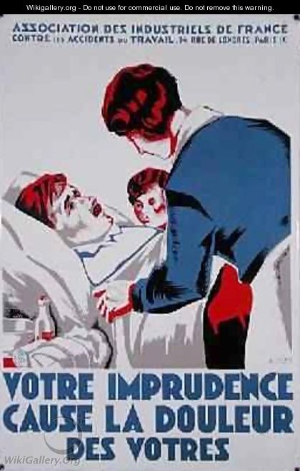 Your Carelessness Hurts Your Loved Ones safety poster for the workplace 1931 - Olivier