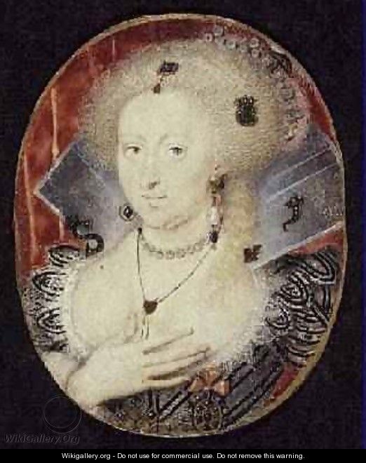 Queen Anne of Denmark miniature - Isaac Oliver
