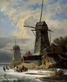 Winter Landscape with a moulin - Andreas Schelfhout