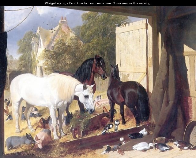 Stable Yard at Meopham Park 1847 - John Frederick Herring Snr