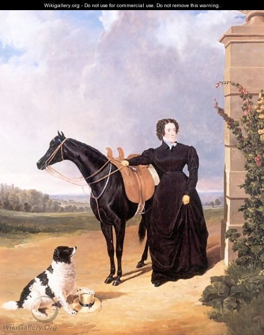 Lady With Her Mount and Spaniel 1823 - John Frederick Herring Snr