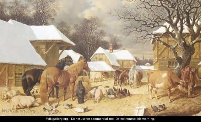 Winter in the Farmyard 1857 - John Frederick Herring Snr