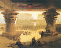 Dromos, or outer Court of the Great Temple at Edfou in Upper Egypt - David Roberts