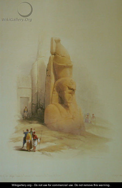 A colossal statue at the entrance to the Temple of Luxor - David Roberts