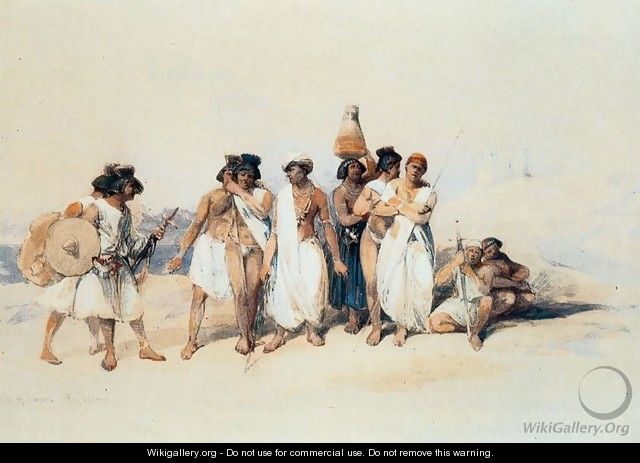 A Nubian group, Wady Kardassy - David Roberts