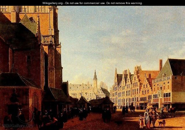 The market square in Haarlem - Gerrit Adriaensz Berckheyde