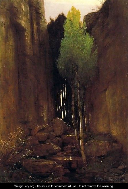 Source between two rock walls - Arnold Böcklin