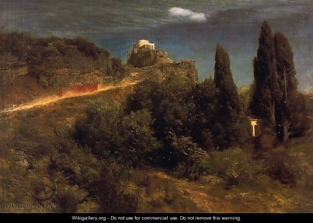 Soldiers amount to a mountain stronghold - Arnold Böcklin