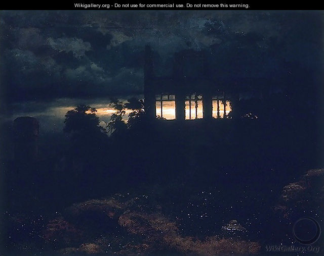 Landscape with a castle in ruins - Arnold Böcklin