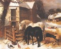 The Barnyard In Winter - John Frederick Herring, Jnr.
