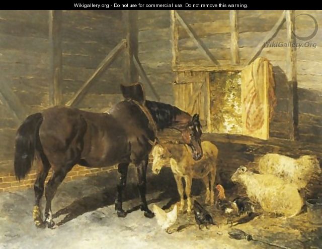 Liver Chestnut Carriage Horse Donkey Sheep - John Frederick Herring, Jnr.