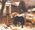 Barnyard In Winter - John Frederick Herring Snr