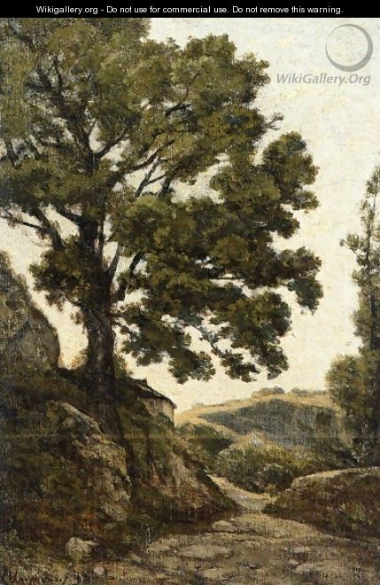 A Large Tree, Path in the Countryside - Henri-Joseph Harpignies