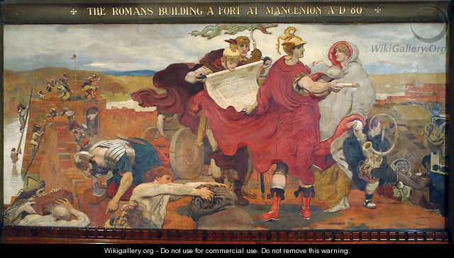 The Romans Building a Fort at Mancenion - Ford Madox Brown