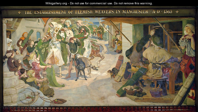 The Establishment of Flemish Weavers in Manchester - Ford Madox Brown