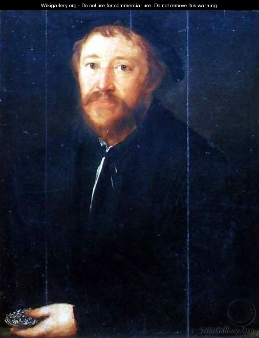 Portrait of Cornelius Gros (panel) - Christoph Amberger