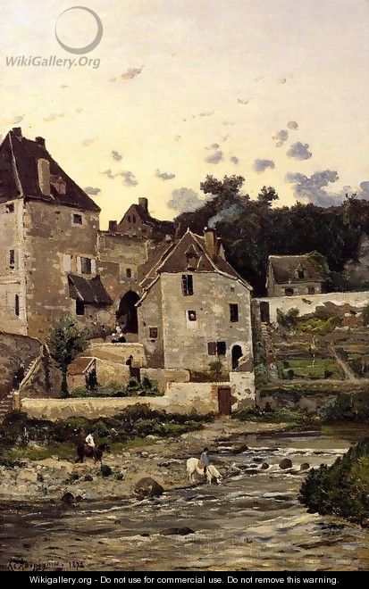 The Village of Herisson on the Banks of the Aumance - Henri-Joseph Harpignies