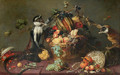 Two monkeys looting a fruit basket - Frans Snyders