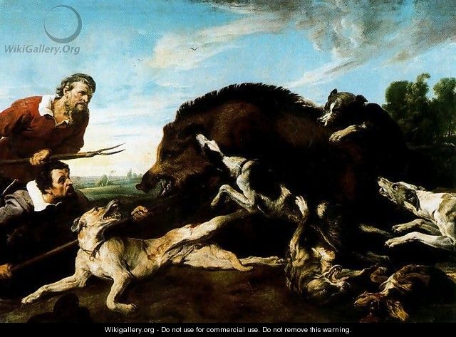The boar hunting - Frans Snyders