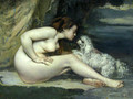 Nude woman with a dog - Gustave Courbet