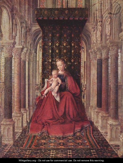 Marienplatz altar, Dresdner triptych, middle panel, Mary with child - Jan Van Eyck