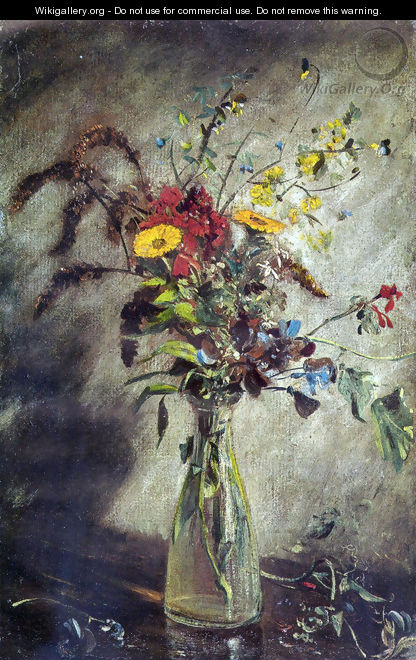 Flowers in a Glass Vase, Study - John Constable