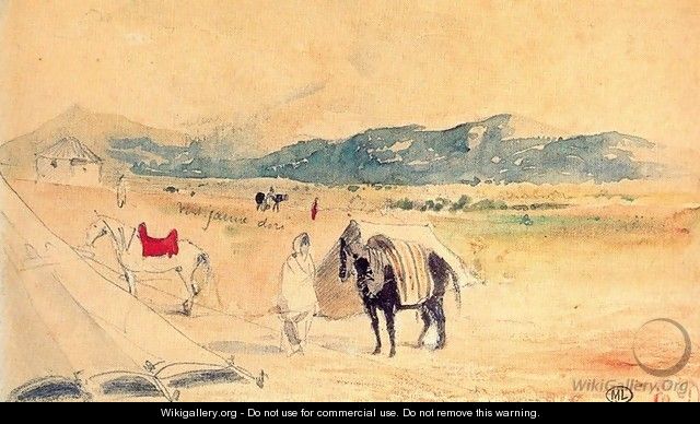 Encampment in Morocco, between Tangiers and Meknes - Eugene Delacroix