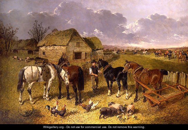 Fox Hunt Passing the Farm - John Frederick Herring, Jnr.