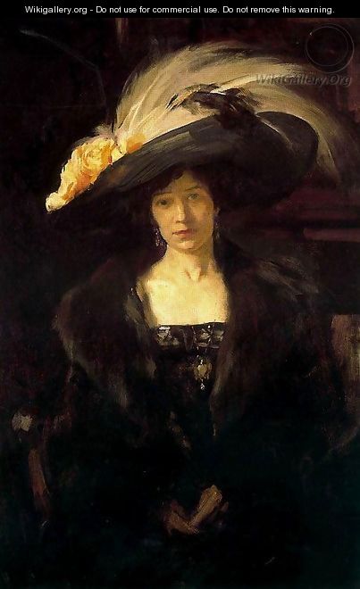 Clotilde with hat - Joaquin Sorolla y Bastida