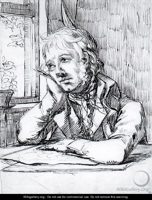 Self-portrait with Raised Arm - Caspar David Friedrich