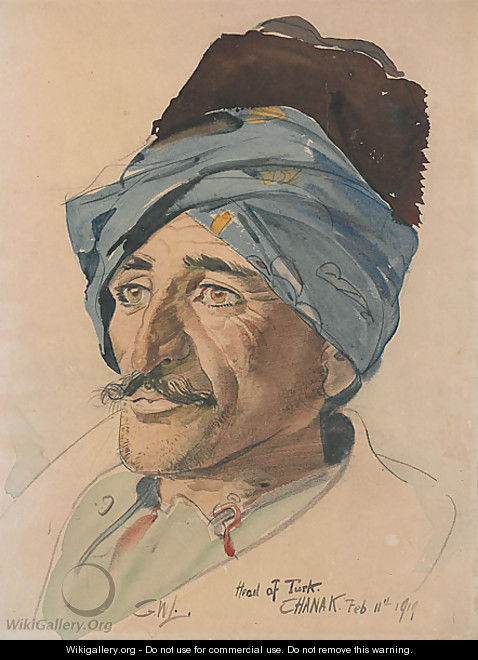 Head of a Turk, Chanak - George Lambert