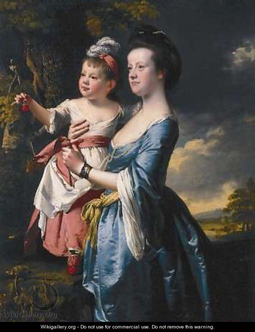 Portrait of Sarah Carver and her daughter Sarah - Joseph Wright
