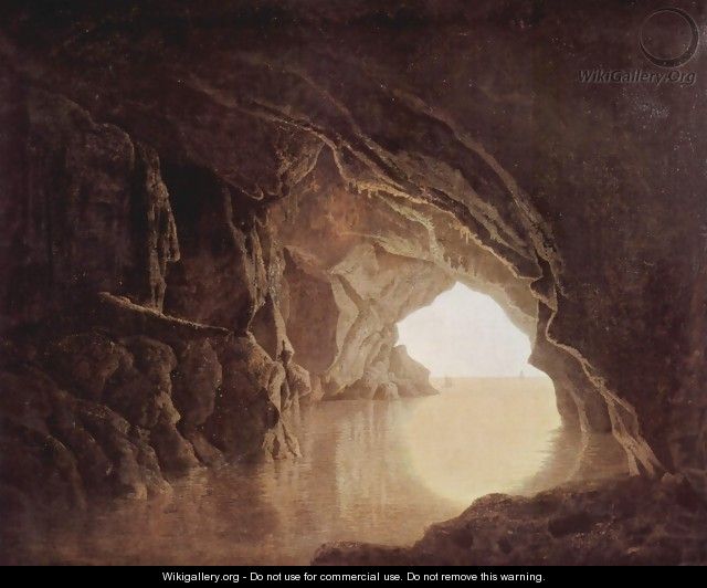 Cave in the evening - Joseph Wright