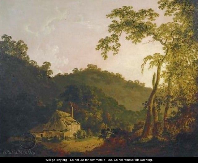 A Cottage in Needwood Forest - Joseph Wright
