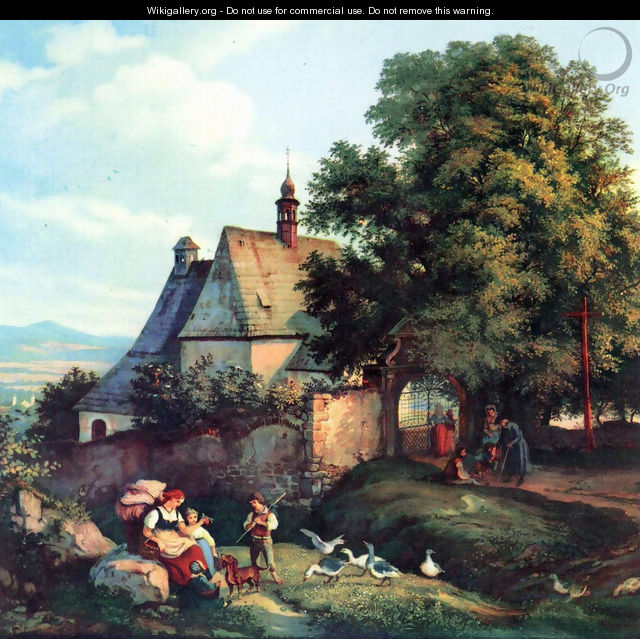 St. Annen church to barley groats in Bohemia - Adrian Ludwig Richter