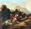 Italian landscape with resting wanderers - Adrian Ludwig Richter