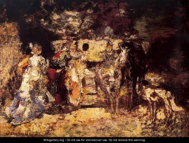 Ladies in a park - Adolphe Joseph Thomas Monticelli
